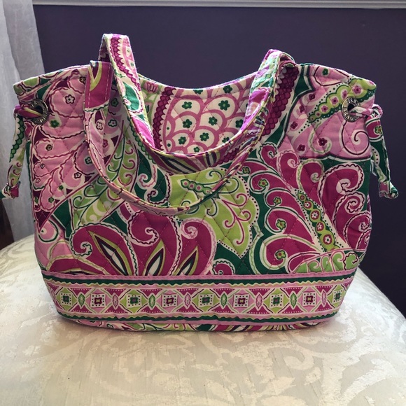Vera Bradley | Sherry Pinwheel Pink Print Satchel - Picture 8 of 8